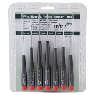 7PC SCREWDRIVER SET W/3PHILLIPS &